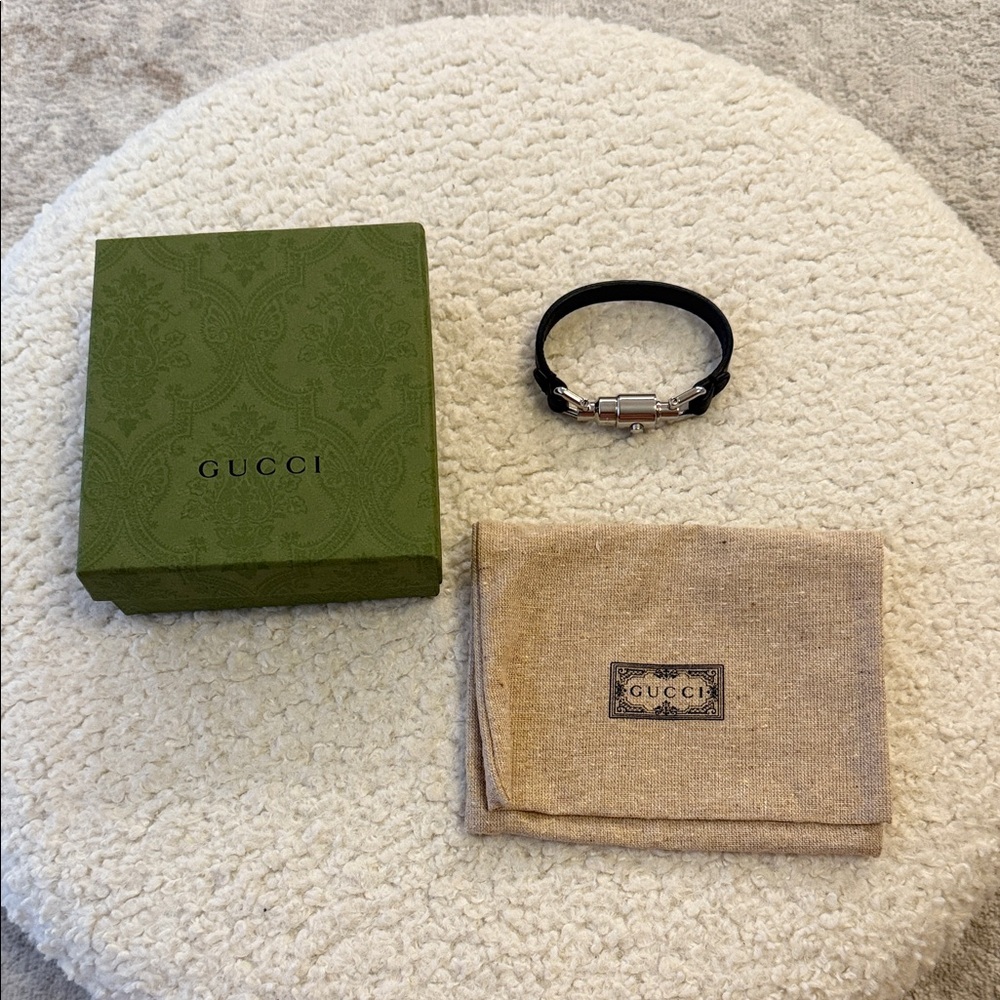 Gucci Men's Black and Silver Bracelet leather - Picture 8 of 8
